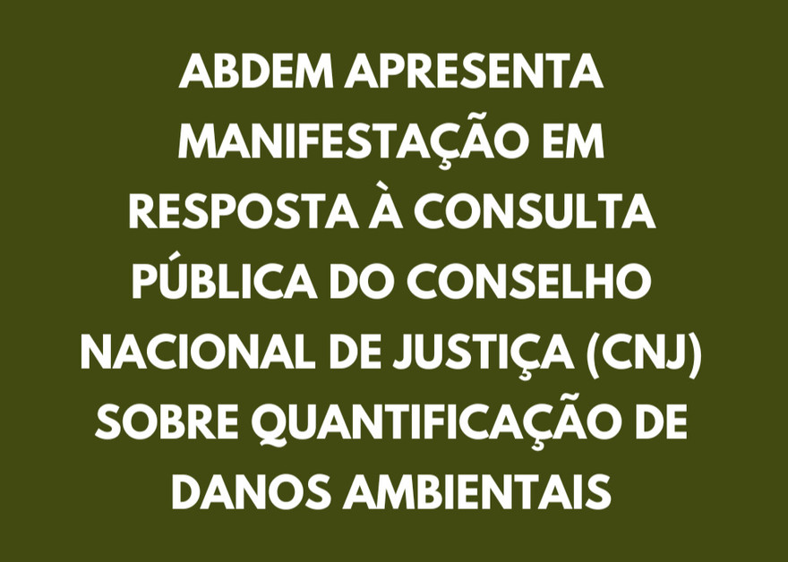 Consulta pública do CNJ sobre quantificação de danos ambientais